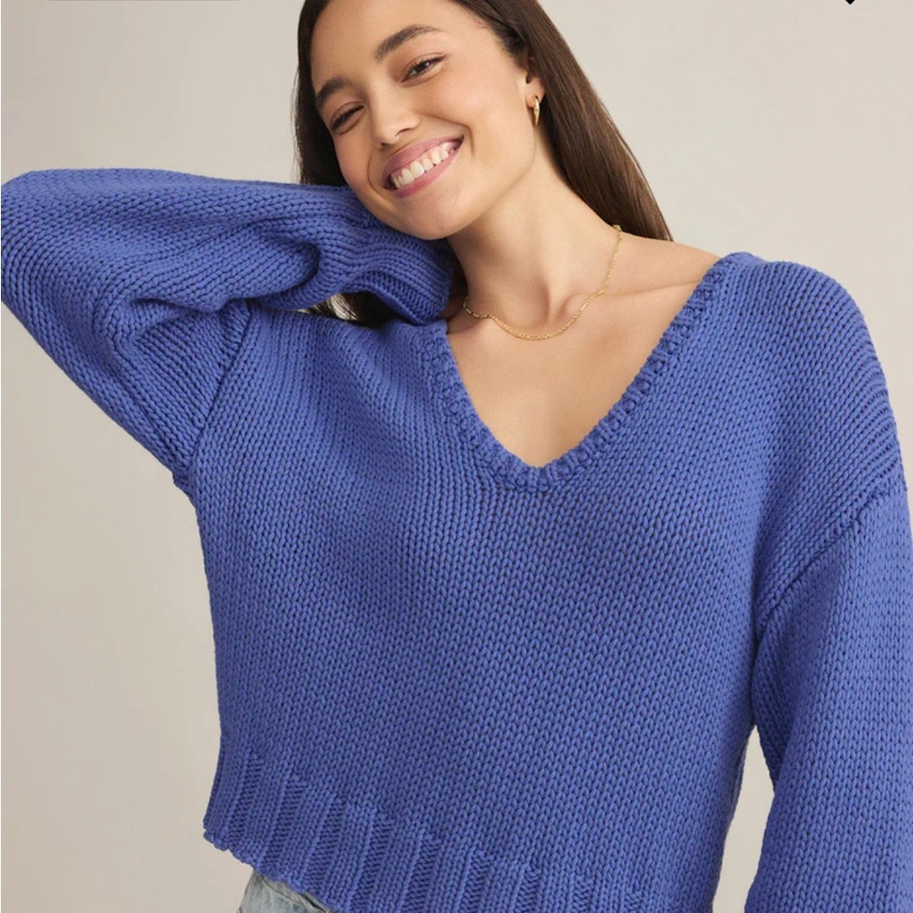 Z Supply Vida Reversible Blue Sweater, size L. Like NEW! - Picture 7 of 7